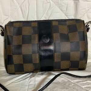 Vintage Fendi Checkered Crossbody Purse